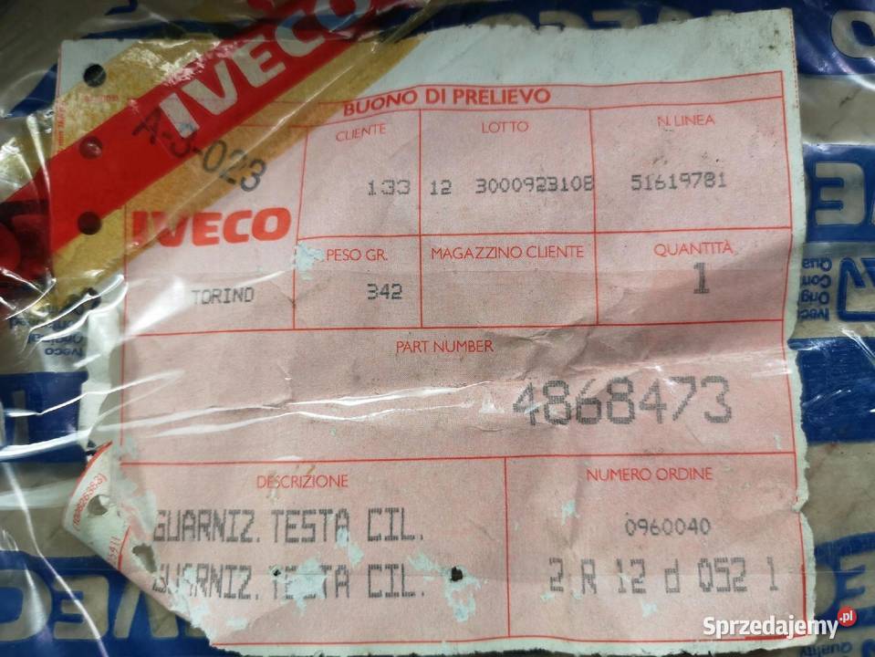 USZCZELKA GŁOWICY IVECO 645N 650EN 655N 662N ASO