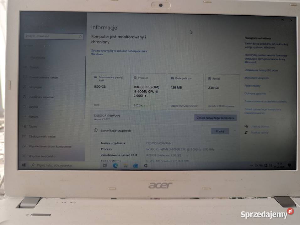 Acer Aspire V3372 i3 8GB RAM SSD 240GB Kielce
