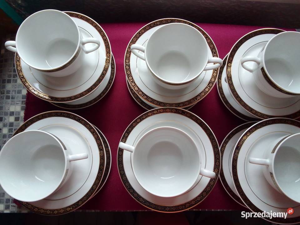Bulionówkibarszczówki z talerzykami Porcelana 12 Łódź sprzedam