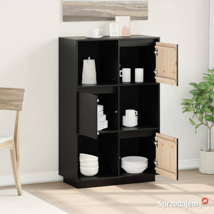 Szafka czarna 74x35x117 lite drewno sosnowe sprzedam
