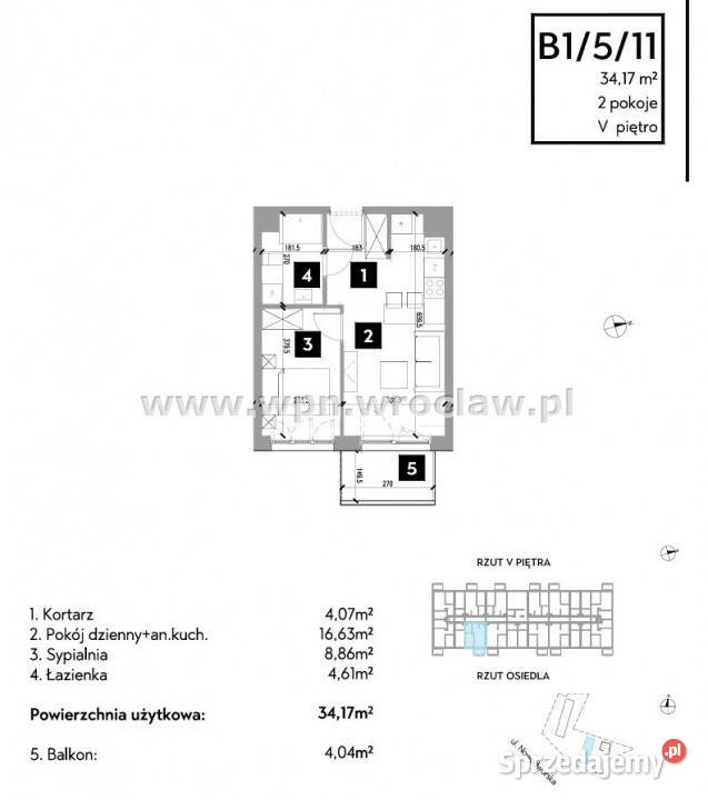 Sprzedaż mieszkania Wrocław 3417m2 2pok