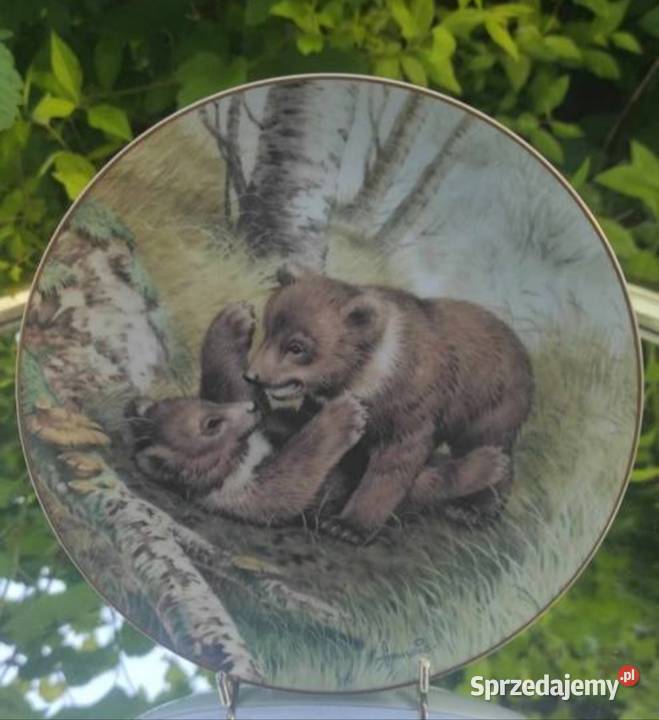 NIEDŹWIEDZIE IGRASZKI NA DEKORACYJNYM TALERZU Pabianice