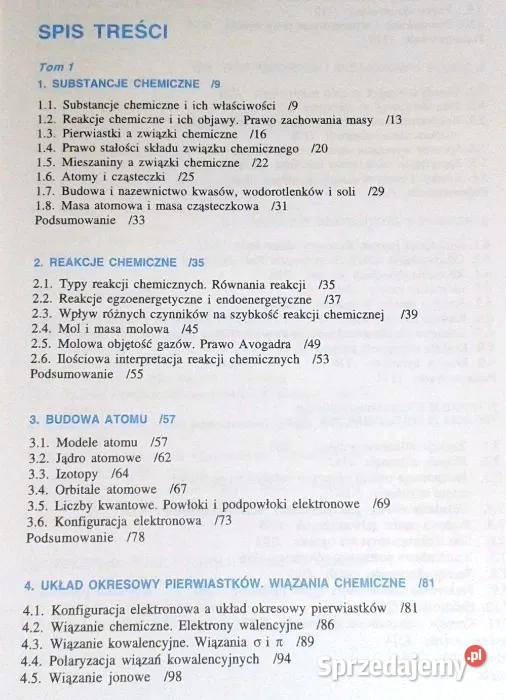 Chemia szkół średnich 1 A Bogdańska Zarembina sprzedam