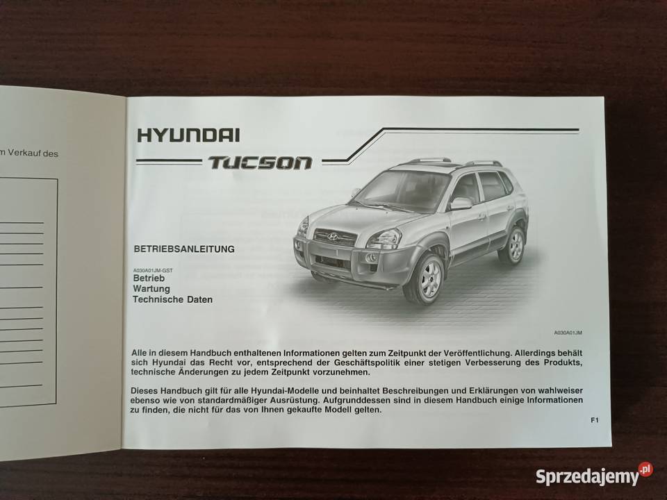Hyundai TUCSON 20042010 niemiecko języczna Łękinia