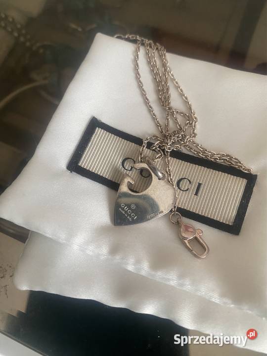 Srebrny łańcuszek Gucci g heart srebrne Warszawa