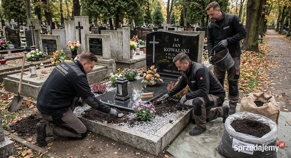 Odnawianie nagrobków prostowanie Cmentarz Wrocław