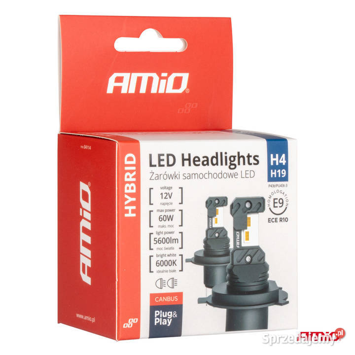 ŻARÓWKI LED AMIO H4 H19 HYBRID CANBUS Gniezno