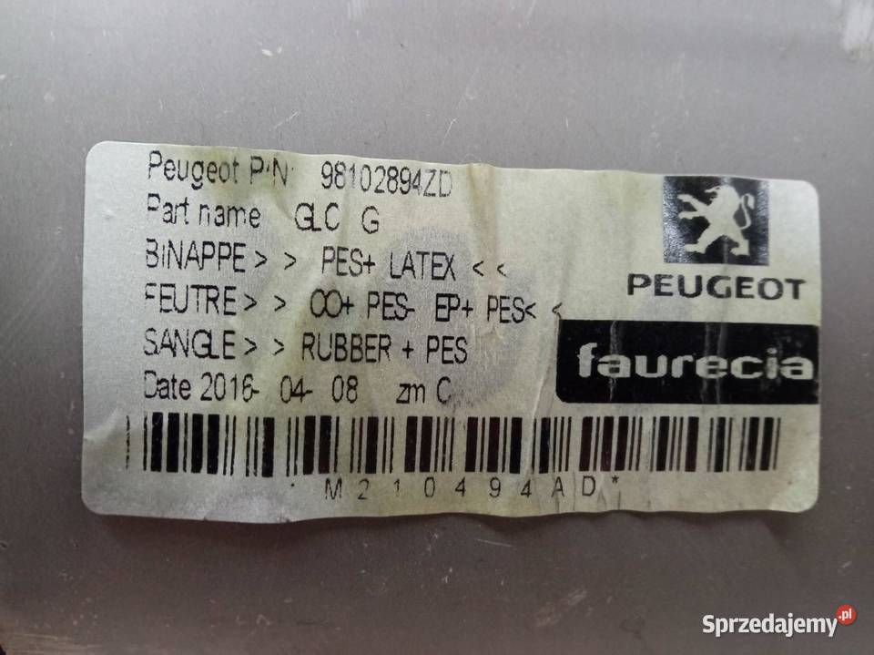 TAPICERKA BOCZEK PRAWY LEWY TYŁ OSŁONA PASA TYŁ