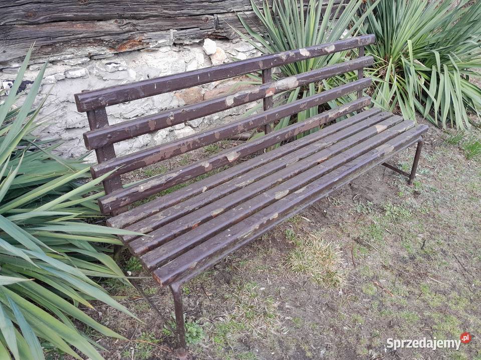 Stara duża ciężka solidna ławka z czasó PRL do Dąbrowa Górnicza