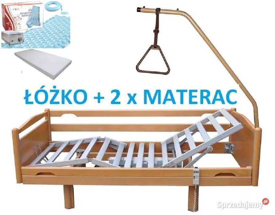 Łóżko REHABILITACYJNE medyczne + wysięgnik +2 x Materac