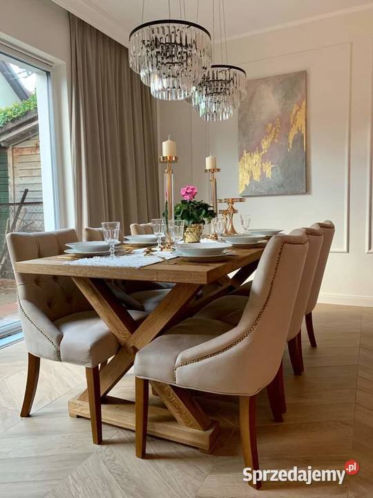 Stół dębowy rozkładany delikatnie szczotkowany 78cm