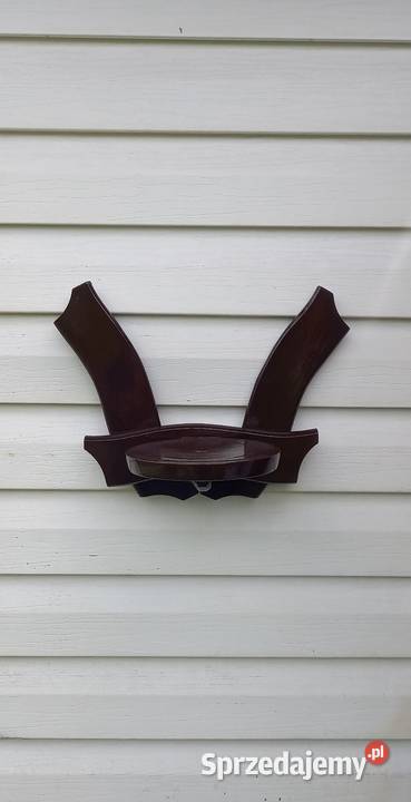 Kwietnik drewniany dwuramienny wieszak ścienny Małkinia Górna