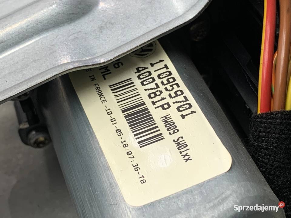 PODNOŚNIK SZYBY LEWY PRZÓD VW TOURAN 1T0959701 Mechanizmy opuszczania szyb sprzedam