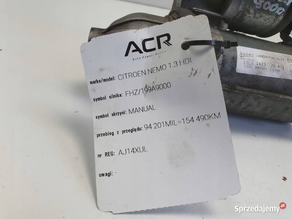Citroen Nemo 13 HDI ROZRUSZNIK 51880229 valeo osobowe Janów