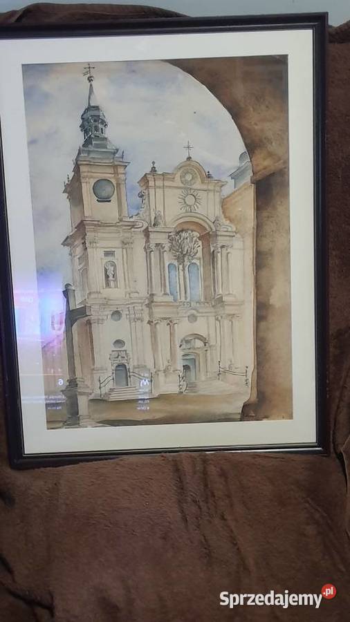 Akwarela Kościół św Barbary w Warszawie mazowieckie Warszawa