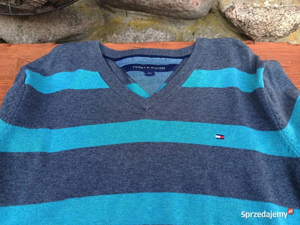 Męski sweter marki Tommy Hilfiger w rozmiarze L Wkładane przez głowę  Klenica