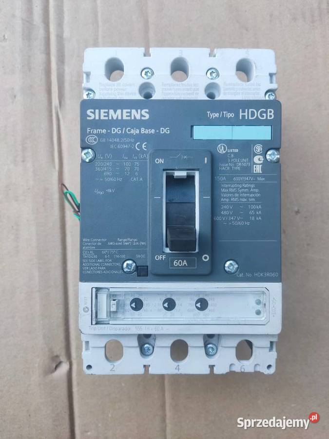 Wyłącznik Siemens HDGB nowy Kotlin