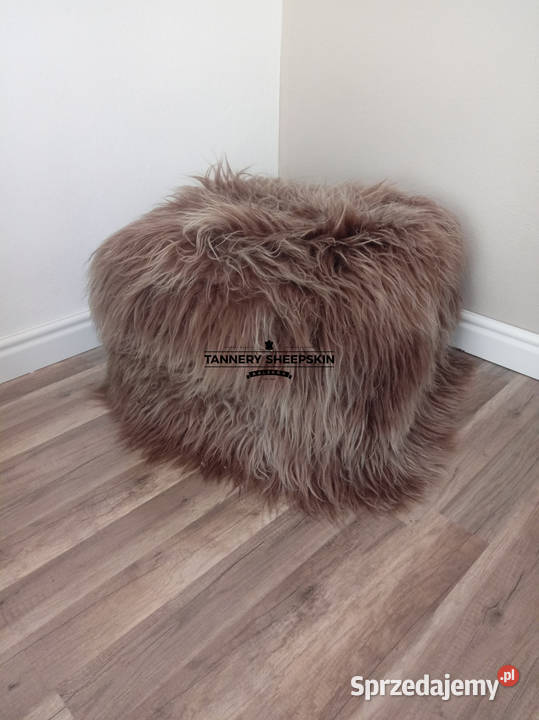 Pufa Skóra Owcza Naturalna Długi Włos Skóry Szaflary