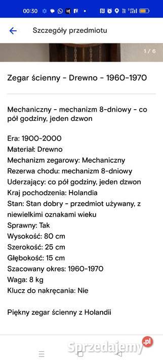 ZEGAR KOMINKOWY metal śląskie Bielsko-Biała sprzedam