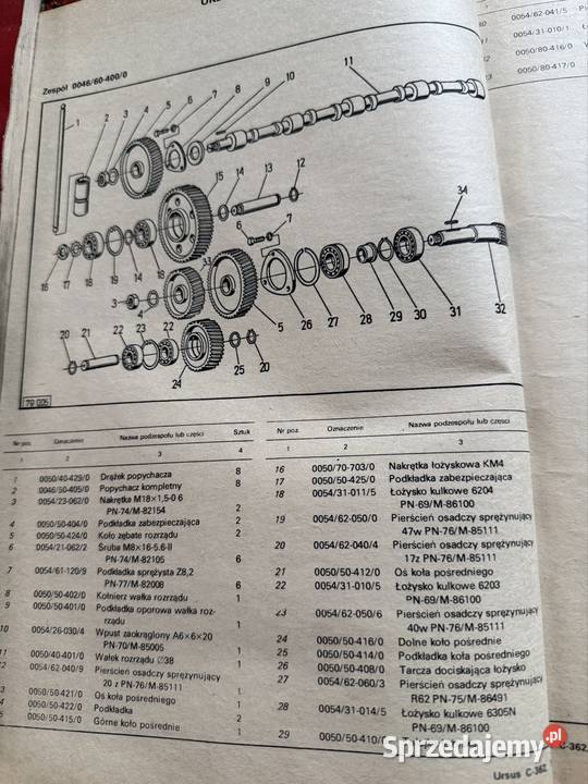 Katalog części Ursus c362 c360 c355 export prl Pozostałe Ciechanów