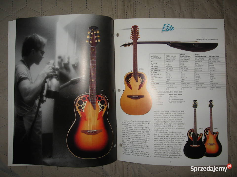 Ovation 1991 katalog gitar Gitary i akcesoria Kępice