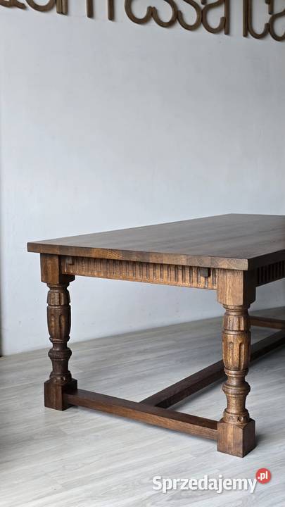 Stół dębowy rozkładany brąz ciemny orzech 200cm łódzkie Łódź
