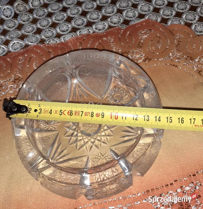 Duża popielnica kryształ Pięknie zdobiona Sosnowiec