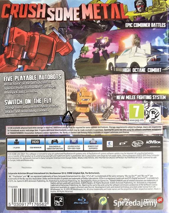 TRANSFORMERS DEVASTATION PLAYSTATION 4 4 5 NOWA Kraków