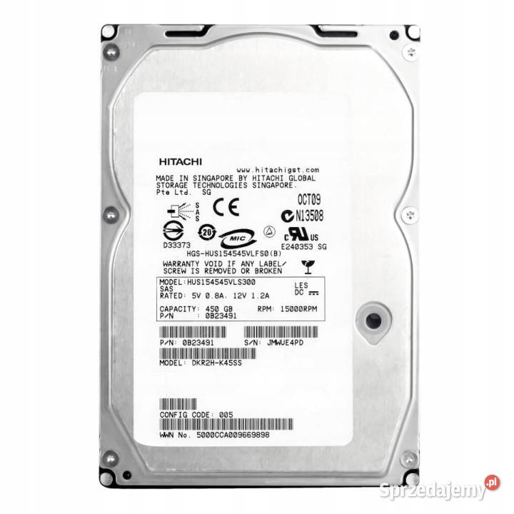 Dysk HITACHI UltraStar 15K450 450GB 15K 16MB SAS wewnętrzny