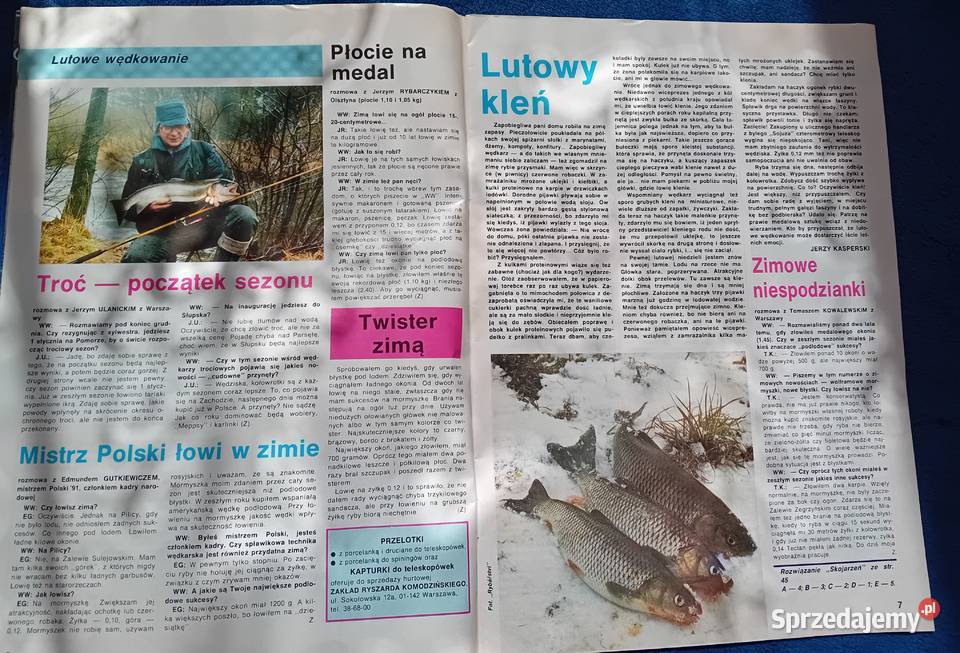 Miesięcznik Wiadomości Wędkarskie numer 2 1993 r Koźminek
