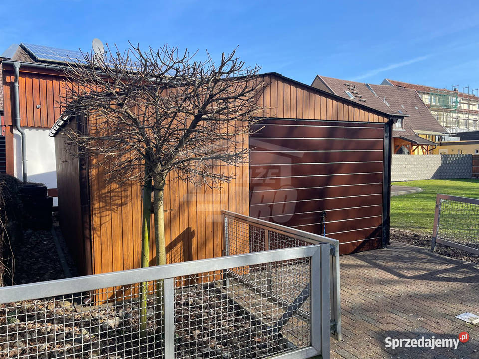 Garaż blaszany 55x6 2x Brama drzwi 2x okno rynny Architektura ogrodowa sprzedam