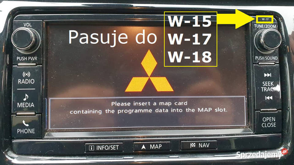 Mapa Mitsubishi do nawigacji W15 W17 W18 MMCS Olsztyn