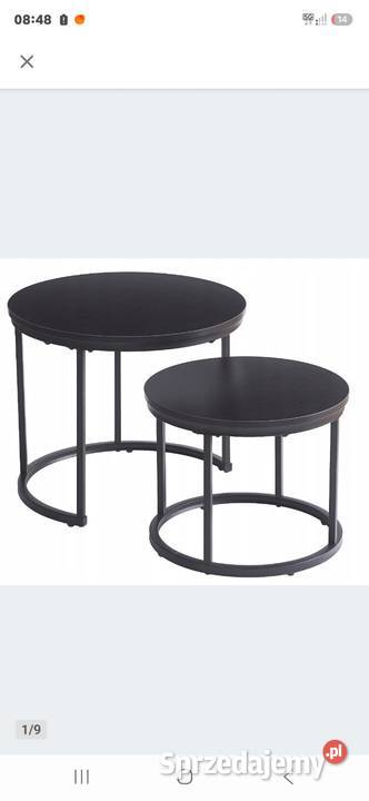 Stoliki Kawowe Loft Zestaw 2w1 Okrągłe Dąb 53cm Głogówek