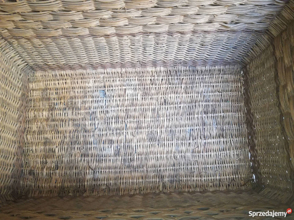 duży kosz kufer wiklinowy