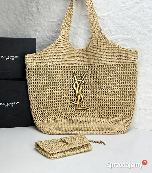 SAINT LAURENT Ysl ICARE IN RAFFIA siatka torebka dolnośląskie sprzedam