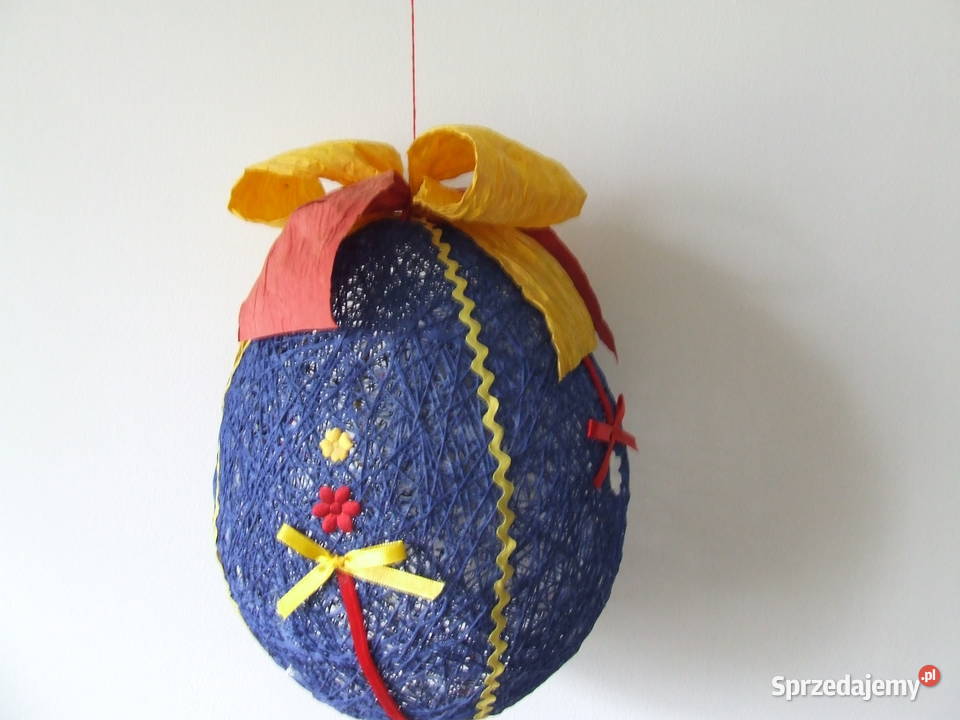 Dekoracyjne jajko wielkanocne granatowe 18 niebieski