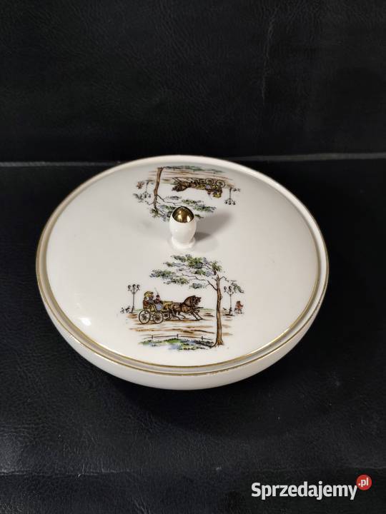 Porcelanowe Puzdro Bomboniera Hertel Jacob Lata Poddębice