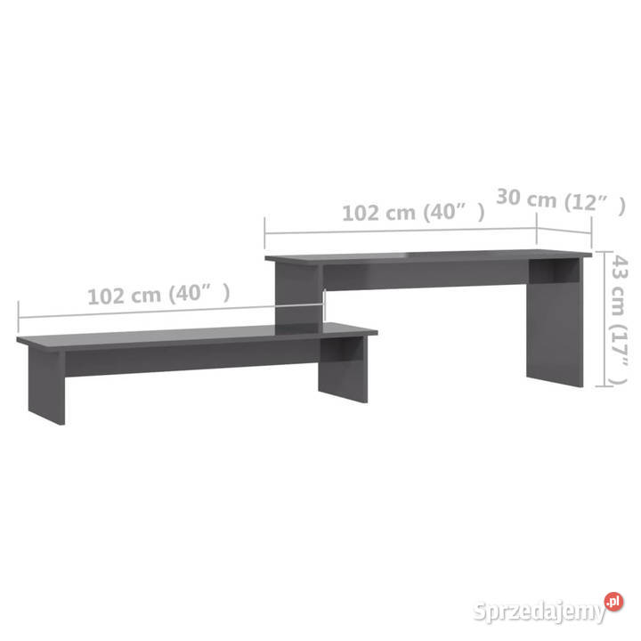 Szafka pod TV szara wysoki połysk 180x30x43 Warszawa