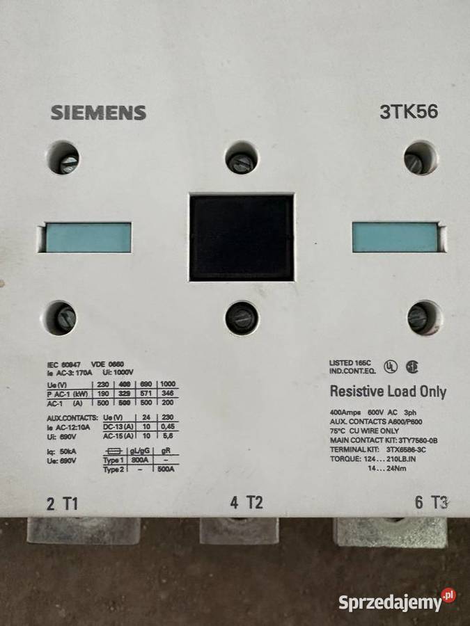 Stycznik mocy SIEMENS 3TK56 zachodniopomorskie Złocieniec