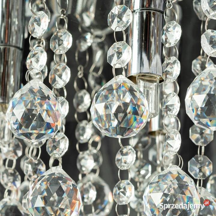 Lampa Sufitowa Kryształowa Kwadratowa Żyrandol Brzozów