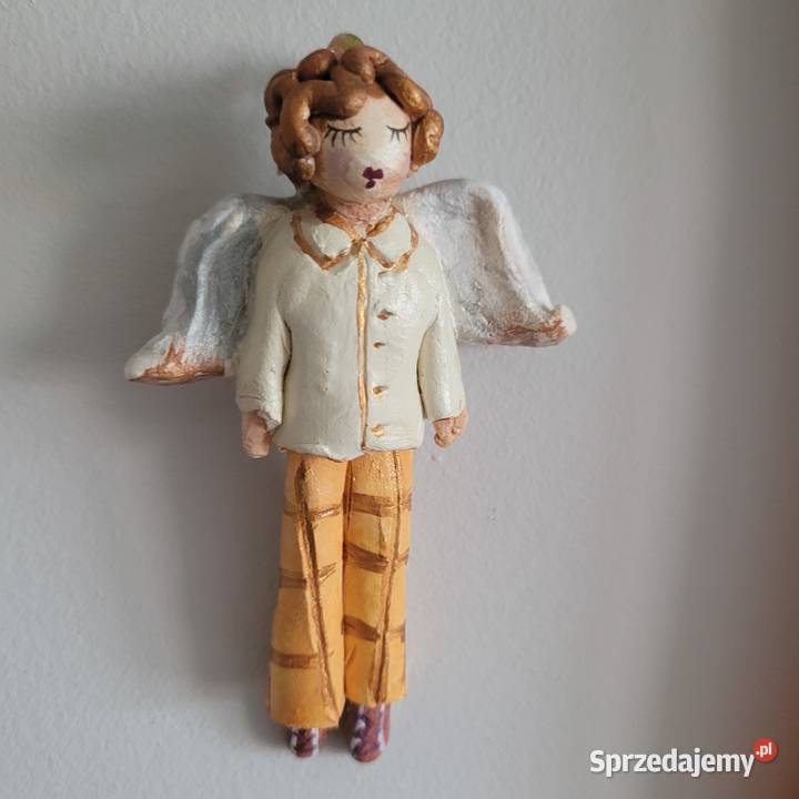 2 Anioły figurki maluchy piękne w pomarańczach Poznań sprzedam