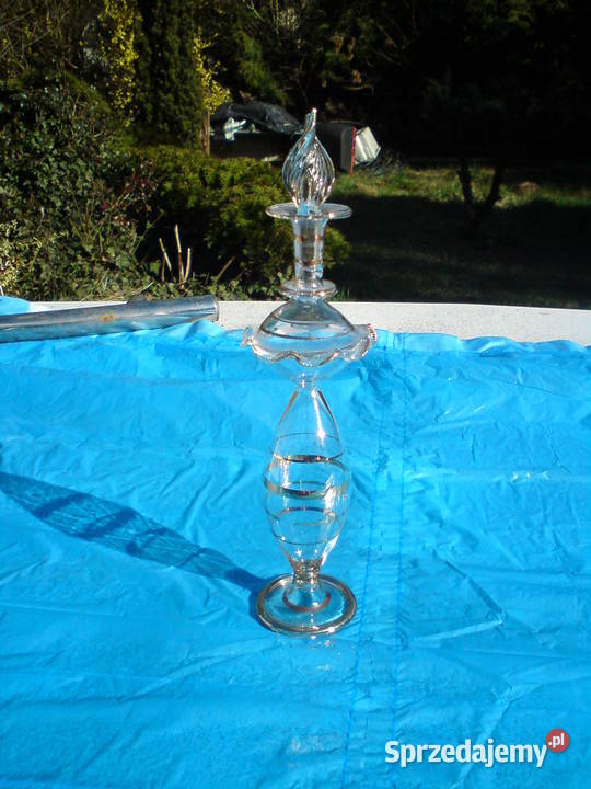 Stary szklany flakon na perfumy unikatowy Aleksandrów Łódzki