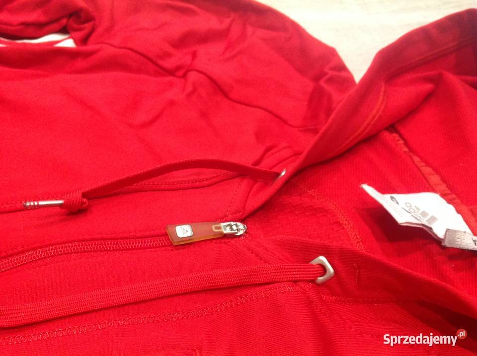 Bluza Czerwona z Kapturem damska Adidas r S trzy czerwony lubuskie Nowa Sól sprzedam