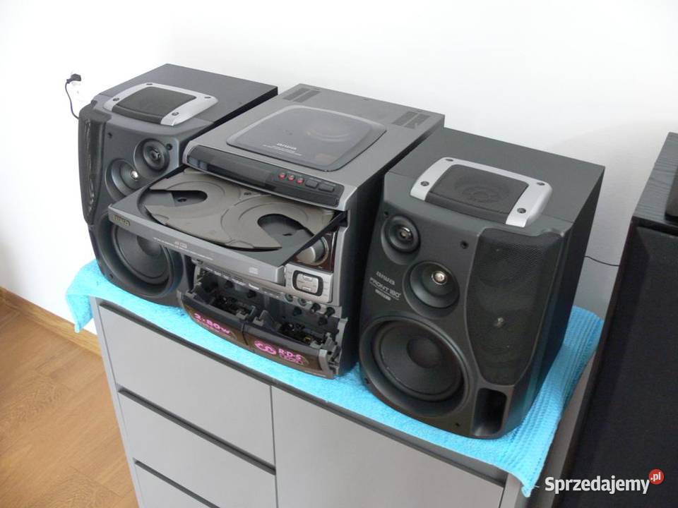 Wieża Aiwa 510 wat kolumny AUX CD radio Karaoke Jasło