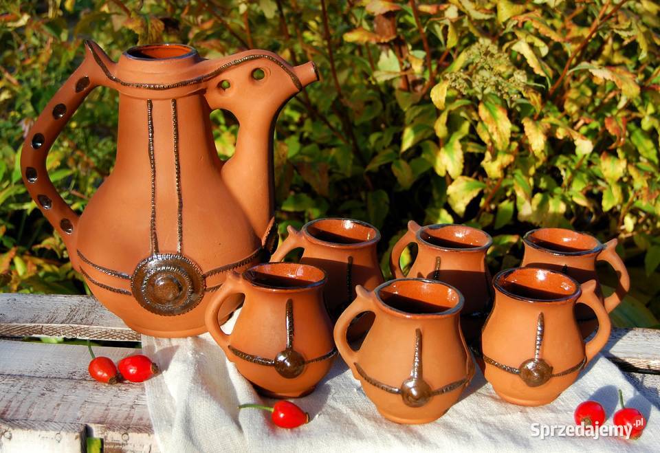 Komplet gliniany do grzanego wina dzbanek i Serwisy Lublin sprzedam