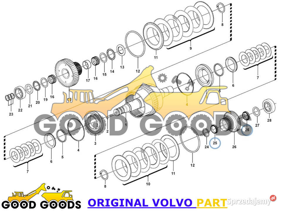 VOLVO ŁOŻYSKO ROLKOWE 15191854 Części do maszyn budowlanych Władysławów