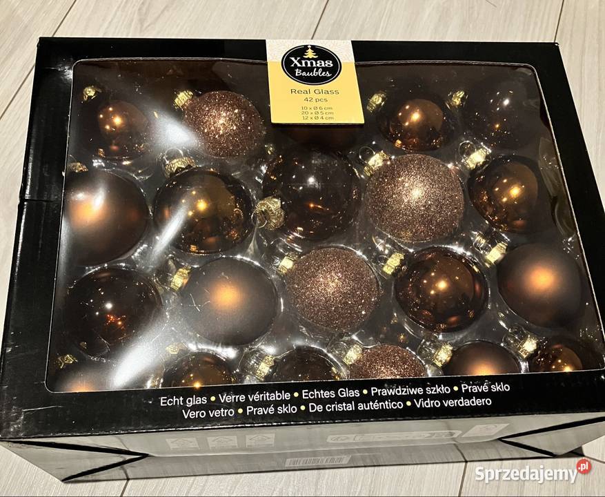 Szklane bombki choinkowe zestaw 42 różne kolory małopolskie
