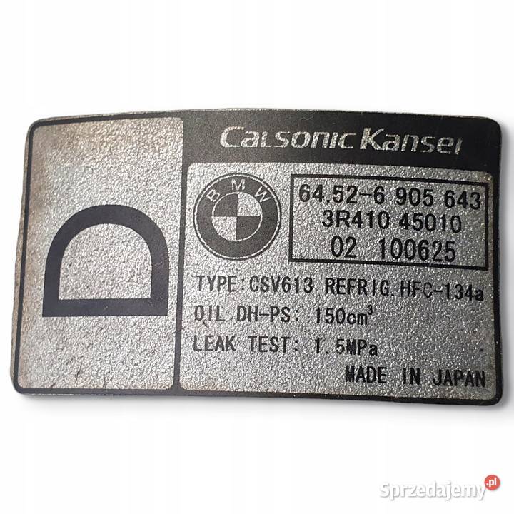 SPRĘŻARKA KLIMATYZACJI BMW E46 20 D 6905643 lubelskie Chełm