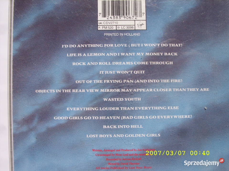 CD rock MEAT LOAF2 plyty CD rock Wołów sprzedam