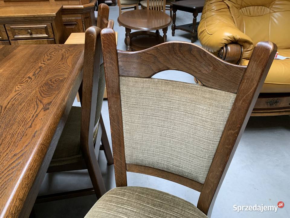MASYWNY DĘBOWY HOLENDERSKI STÓŁ BLAT 654 KRZESŁA Stoły, krzesła, biurka wielkopolskie Ślesin